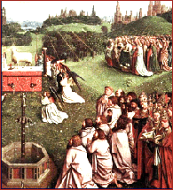 EYCK, Jan van: The Ghent Altarpiece: Adoration of the Lamb (detail)
