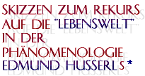 Skizzen zum Rekurs auf die "Lebenswelt" in der Phänomenologie Edmund Husserls